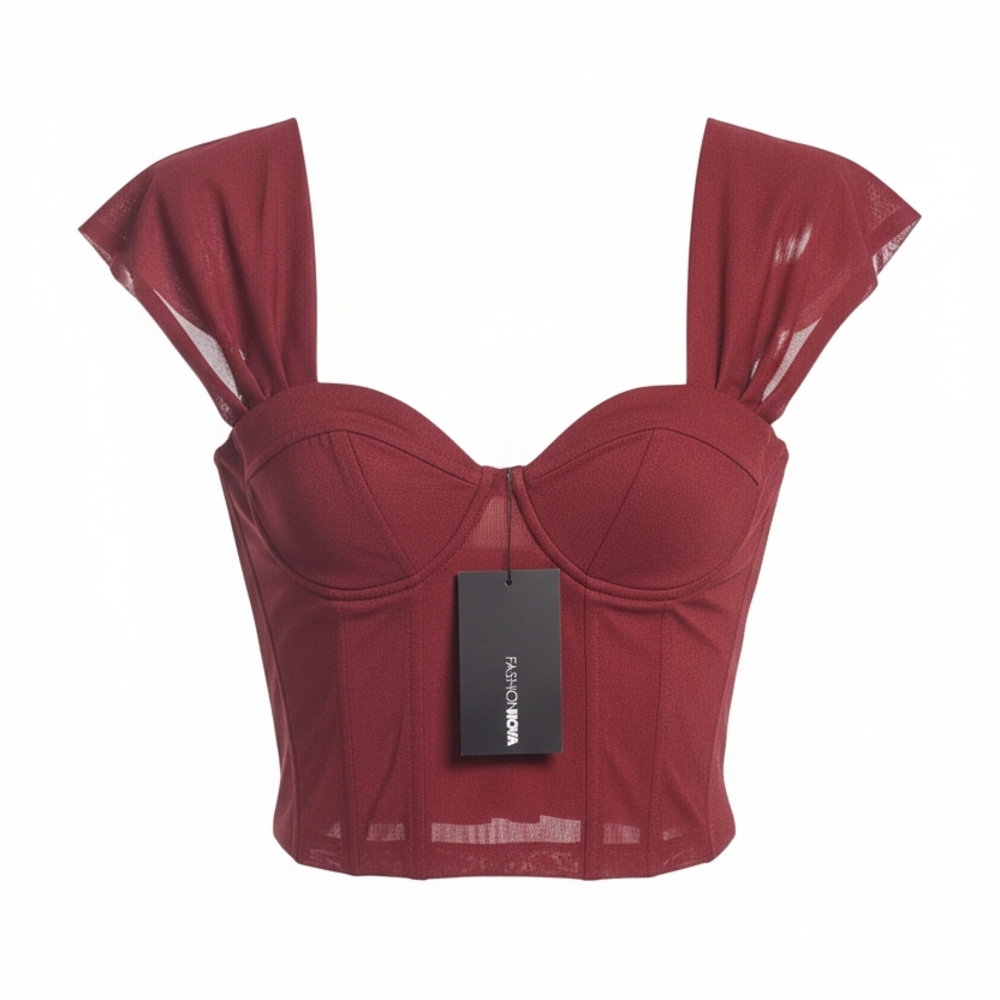 Fashion Nova Deep Red Corset Bra